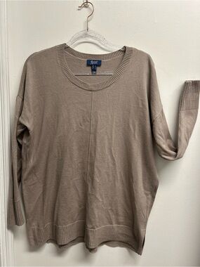 D&Co Boxy Oversized Taupe Crewneck Sweater